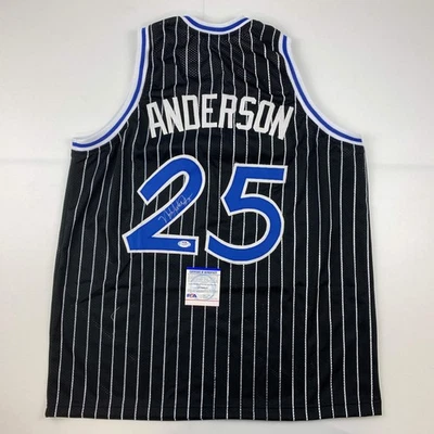 Autographed/Signed Nick Anderson Orlando Blue Pinstripe Jersey PSA/DNA COA - Image 1 of 4