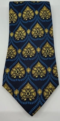 Corbata de seda italiana COACH para hombre de diseñador azul geométrico ITALIA Foto 1 de 4