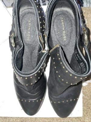 Taryn Rose Collection Black Leather Ankle Boots Size 7.5 B - Image 1 of 4