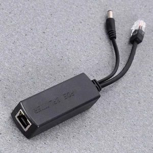 12V 2A Power Over Ethernet Splitter Adapter for IP Cameras (Black) - Afbeelding 1 van 12