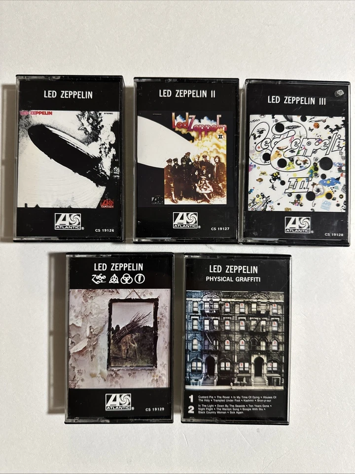 Led Zeppelin I,II,III, IV, Physical Graffiti 1975 Cassette Tape Lot Tested - Image 1 of 4