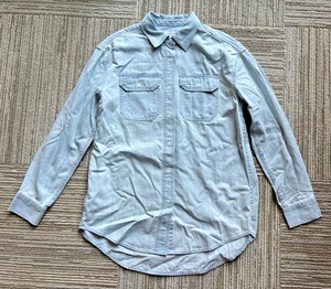 Madewell Alexa Chung Light Blue Oversized Long Sleeve Button Denim Shirt XS - Picture 1 of 3