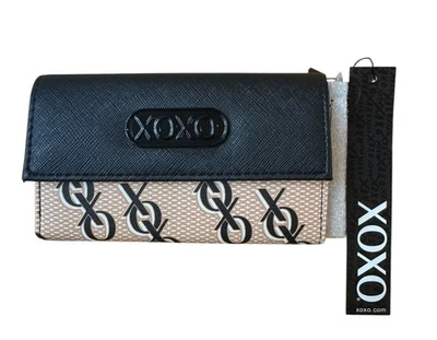 XOXO Mujer’s Mónica Tri Plegable Negro Y Rosa Moneda Tarjeta Identificación Estuche Nuevo Foto 1 de 4