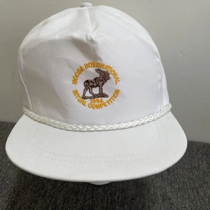 Vintage International Moose Lodge Trucker Hat Cap Ritual Competition 1994 White - Picture 1 of 8