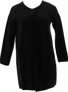 IMAN Global Chic Open-Front Sweater Coat Solid BLACK L NWOT (998) - Picture 1 of 8