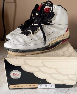 Nike Air Jordan 2 1986 vintage talla 7,5 con caja ~ HECHAS EN ITALIA ~ $2k obo Foto 1 de 4