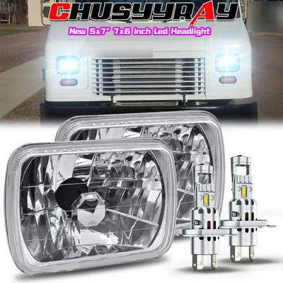 Пара светодиодных фар дальнего ближнего света 5x7 дюймов для Freightliner MT-35 MT-45 MT-55 Stepva - Изображение 1 из 4