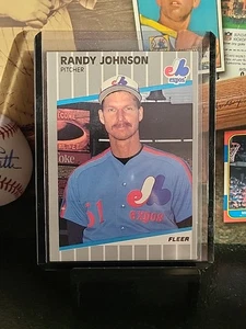 1989 Fleer Randy Johnson Marlboro Ad Blacked Out Rookie RC #381 Montreal Expos - Picture 1 of 10
