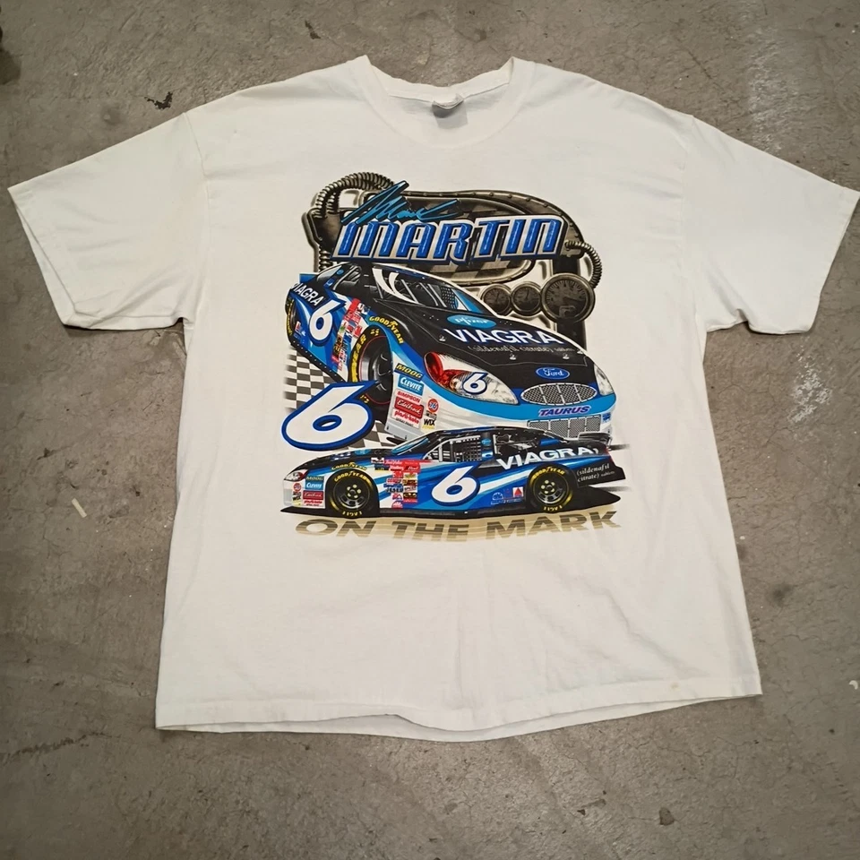 👾Camiseta Mark Martin #6 Nascar Roush Racing Viagra Vintage Años 90 Talla XL 22x30 Foto 1 de 4