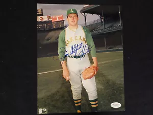JIM "CATFISH" HUNTER SIGNED 8X10 RARE ROOKIE PHOTO COA / HOLO JAMES SPENCE JSA - Picture 1 of 5
