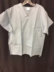 QTY 2 NEW MEDLINE 630NTZL-CA Short Sleeve Scrub Top Reversible Large Blue - Picture 1 of 1