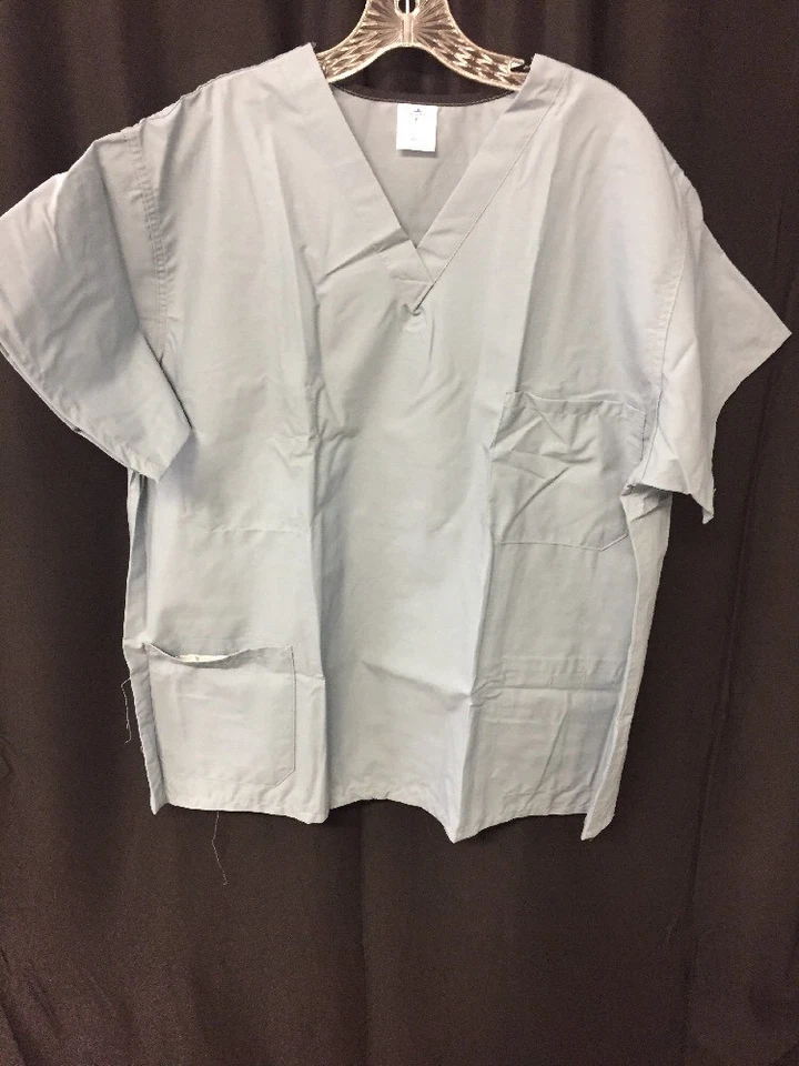 QTY 2 NEW MEDLINE 630NTZL-CA Short Sleeve Scrub Top Reversible Large Blue - Image 1 of 1