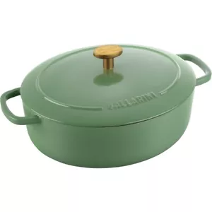 4062297005607 Ballarini Bellamonte Oval Cast Iron Pot - Green, 2.2 ltr - Picture 1 of 1