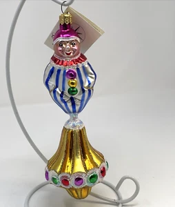 Christopher Radko "Topper" Spin Top 7 inch Glass Ornament Excellent - Picture 1 of 14