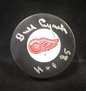 Budd Lynch Signed Detroit Red Wings Puck Beckett - Picture 1 of 3