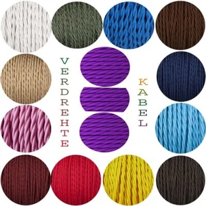 Textilkabel Stoffkabel Lampen-Kabel 5M 3-adrig gedreht Stromkabel Elektrokabel - Bild 1 von 13