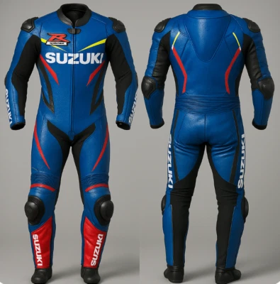 SUZUKI GSXR Inspired Custom design Motorbike Motorcycle leather racing suit men - Image 1 of 3