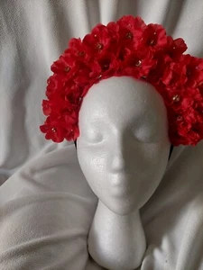 Stunning Red crown hairband tiara By Cara's Crowns with embellishments - Picture 1 of 20