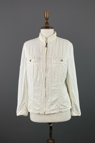 VALENTINO JEANS giacca bianca cerniera intera taglia 36