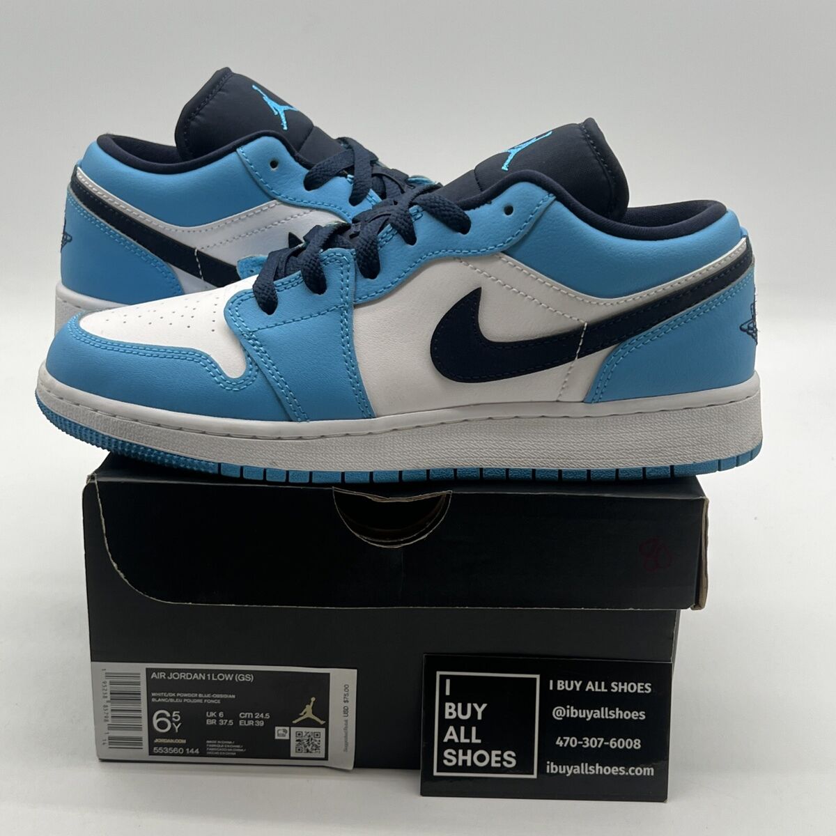 Jordan 1 Low UNC 2021 Black/University Blue/White for Sale Jordan 1 Low UNC 2021 Black/University Blue/White for Sale