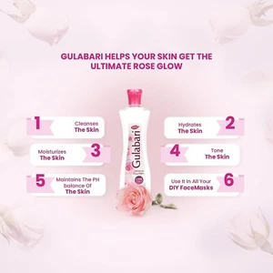 3xDabur Gulabari Premium Rose Water No Paraben Cleanse Hydrate Moisturize Skin - Picture 1 of 9