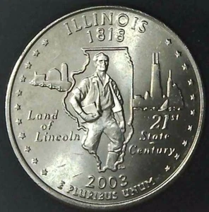 2003-P 25C State Quarter Illinois BU CLAD 20ua0228-1 - Picture 1 of 2