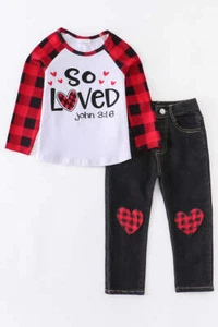 HD Girl's Two Piece Shirt and Pant Set "So Loved John 3:16 " Size 5 NEW - Picture 1 of 1