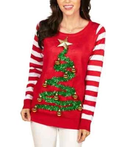 TIPSY ELVES TINSEL CHRISTMAS TREE UGLY CHRISTMAS SWEATER Women's XXL NEW!! - Picture 1 of 3