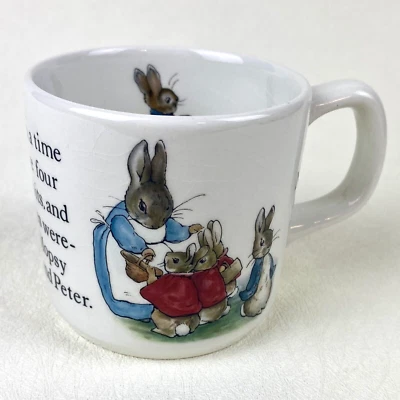Wedgewood Beatrix Potter PETER RABBIT 2.75" Porcelain Cup Mug Made in England - Image 1 of 4