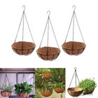3X Coconut Hanging Flower Basket Wire Flower Pots Hanger Outdoor Porch 8In