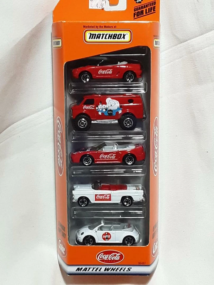 Matchbox Coca-Cola Cars 5 Pack Gift Set-1/64 - Mattel Wheels - 1999 NEW– 30332 - Image 1 of 1