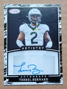 Terrel Bernard 2022 Sage Artistry Football Card Autograph A-TB - Picture 1 of 10