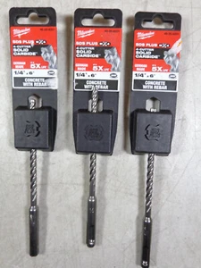 Broca de hormigón Milwaukee 48-20-8331 SDS Plus 4 cortadores de carburo 1/4" x 6" con barras de refuerzo (3 - Imagen 1 de 2
