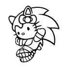 Vinyl Decal-  Hello Kitty Sonic   (Pick Size & Color) Car Sticker