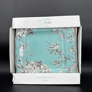 222 Fifth Türkis "Adelaide" Quadratische Vorspeise Dessert Teller 6,25" 4er Set - Bild 1 von 4