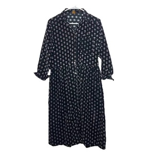 Vintage 90’s Eddie Bauer XS Corduroy Shirtdress Floral Cottagecore Prairie U22 - Picture 1 of 8