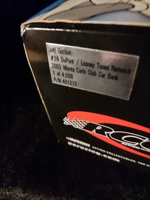 Jeff Gordon #24 Dupont RCCA Action Looney Tunes Revancha 2002 Club Car Bank NUEVO Foto 1 de 4