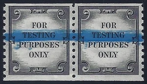 TD107b Var. Scarce Test/Dummy Stamp W/Thick Blue Defacement Line Mint NH "Read" - Picture 1 of 1