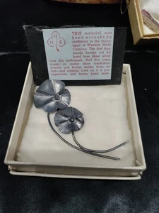 Vintage Stuart Neujahr Sterlingsilber Doppel Mohnblume Anstecknadel/Brosche signiert Box  - Bild 1 von 5