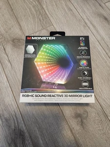 Monster Smart 3D Mirror Multi-Color RGB+IC LED Light Rechargeable Sound-Reactive - Picture 1 of 3