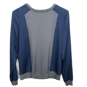 NEW Ann Taylor Blue Gray Color Block Long Sleeve Shirt Women's Size XS - Picture 1 of 9