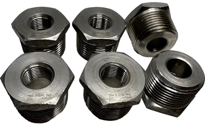 (Pack of 6) NPT 3M Hex Bushing Stainless Steel F316, 1" x 3/8" **Free Shipping** - Image 1 of 4