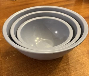 Vintage BROOKPARK Melmac Melamine Mixing Nesting Bowl 1980s Blue -Set 3 - Picture 1 of 9