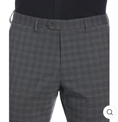 Penguin Original Men's Plaid Suit Pants Stretch Slim Fit 33x32 Grey/Blue NWT - Image 1 of 4