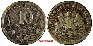 Mexico Silver 1880/70 10 Centavos OVERDATE KEY DATE VERY RARE KM# 403.5 (13 200) - Picture 1 of 4