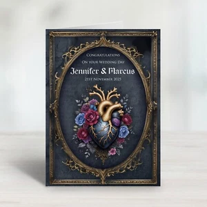 Personalisierte Gothic inspirierte anatomische Hochzeits- oder Jubiläumskarten - Bild 1 von 8