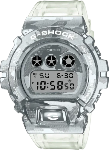 Casio G-SHOCK GM6900SCM Digital Metal Camo and Resin White Watch Gm6900scm-1