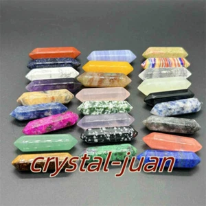 Großhandel natürlicher Obelisk Quarz Kristall Stab Doppelspitze Heilung Reiki Edelstein - Bild 1 von 266