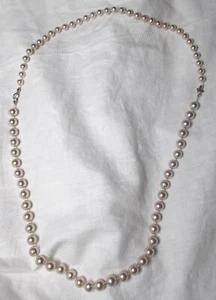 Graduated Necklace Faux Pearl Beads Matinee Length 66cm Vintage - Picture 1 of 7