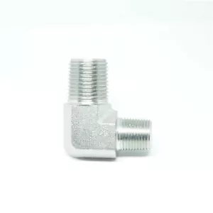 1/2" to 3/8" Male Npt Mpt Steel Male Elbow Reducer Fitting Fuel, Air, Oil, Gas - Picture 1 of 6